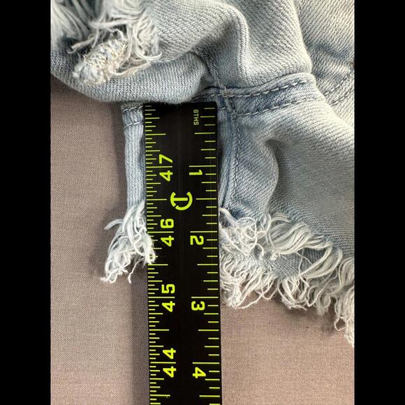 American Eagle Womens Blue Denim Shorts Vintage Hi Rise Festival Size 0 - Picture 9 of 13